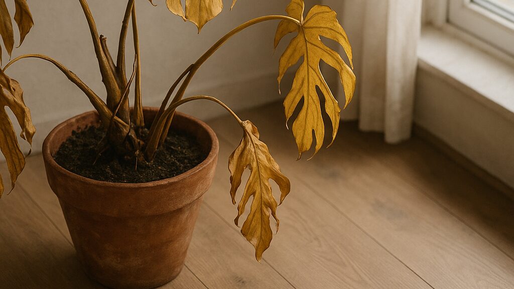 モンステラの葉っぱが茶色く枯れたときの対処法と切り方